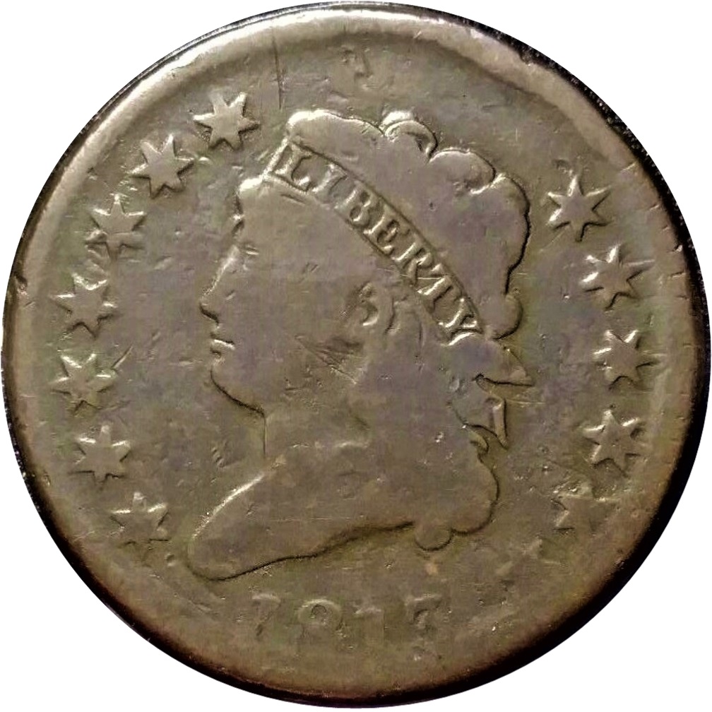 1813-Classic-Head-Large-Cent---Sheldon-292---R2---Distant-Star-Variety